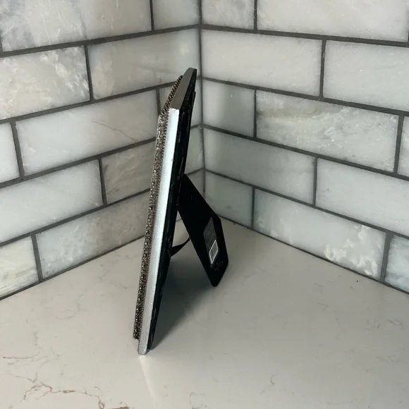 Pink Zinnia Flowers in a Vintage Azzure Home Pewter 5.5” x 3.5” Picture Frame - Picture 5 of 12